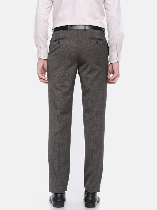 Arrow Men Brown Smart Regular Fit Solid Formal Trousers