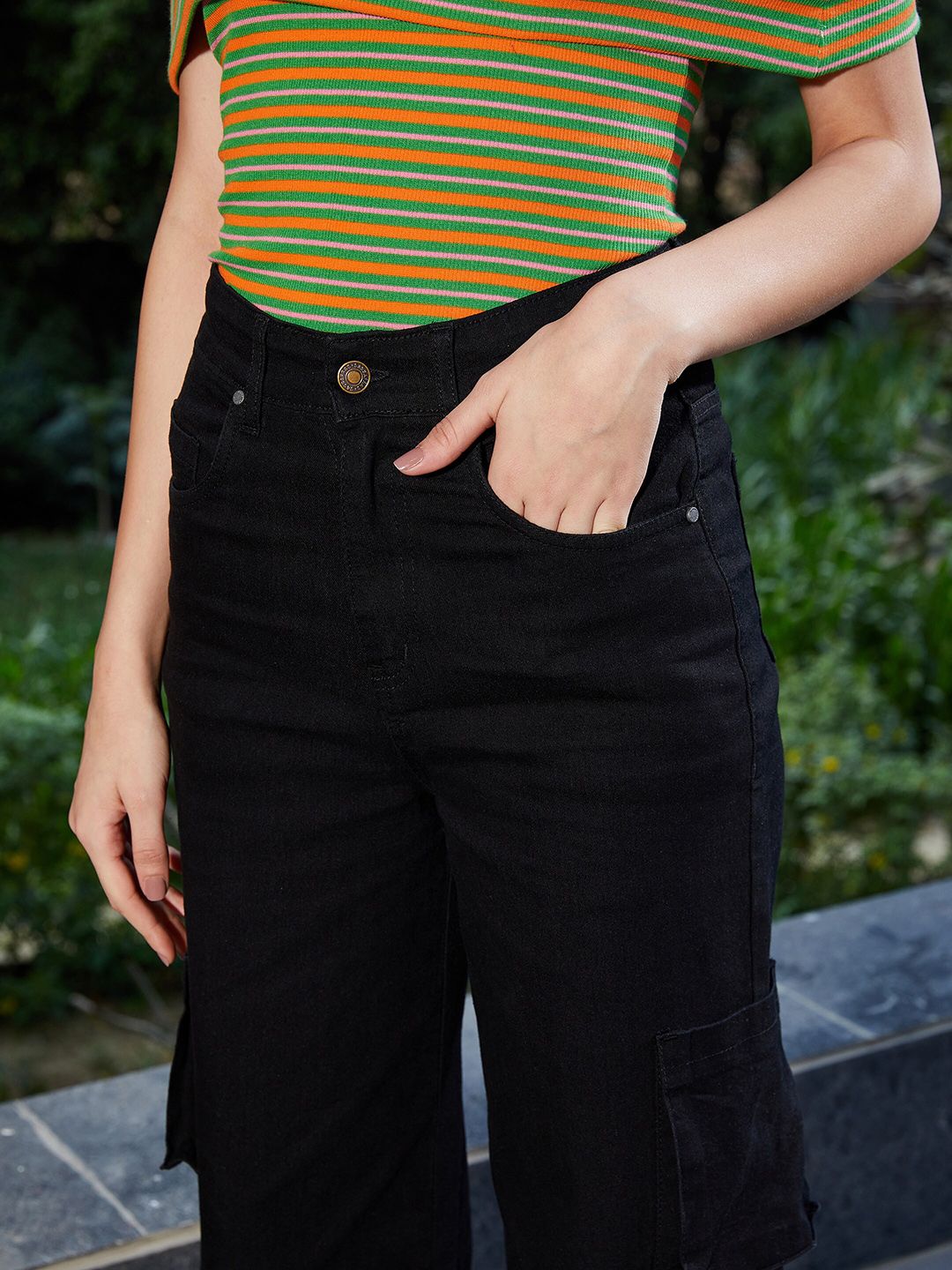 SASSAFRAS Women Wide Leg Stretchable Jeans