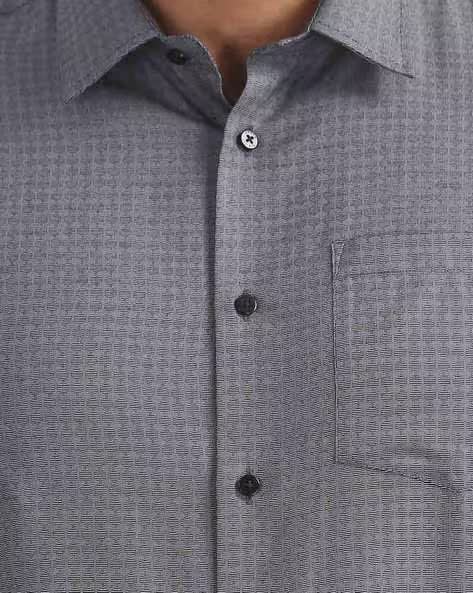 Textured Slim Fit Shirt with Patch Pocket