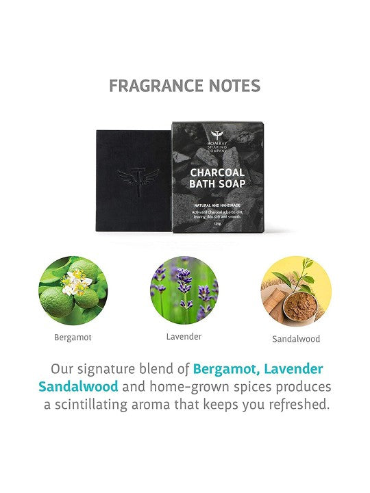 Bombay Shaving Company Set of 3 Activated Bamboo Charcoal Bath Soap 375g