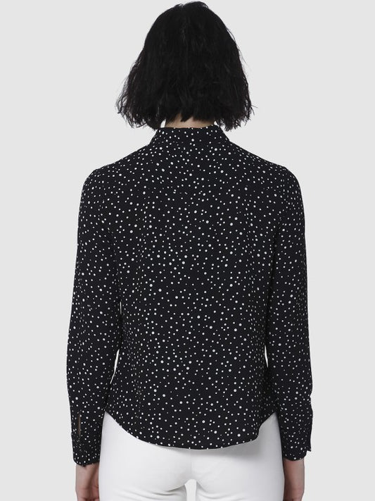 Vero Moda Women Black Regular Fit Printed Casual Shirt