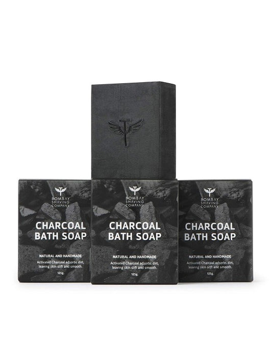 Bombay Shaving Company Set of 3 Activated Bamboo Charcoal Bath Soap 375g