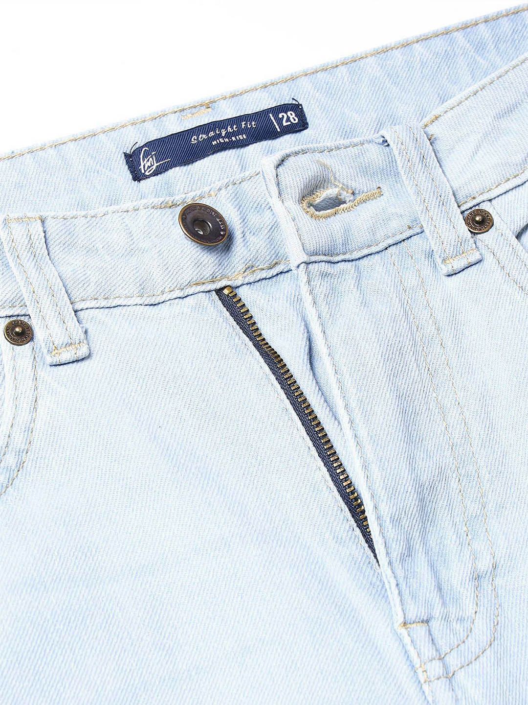 Flying Machine Women Straight Fit High-Rise Light Fade Cotton Jeans