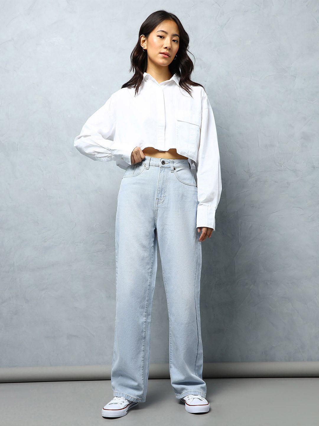 Flying Machine Women Straight Fit High-Rise Light Fade Cotton Jeans