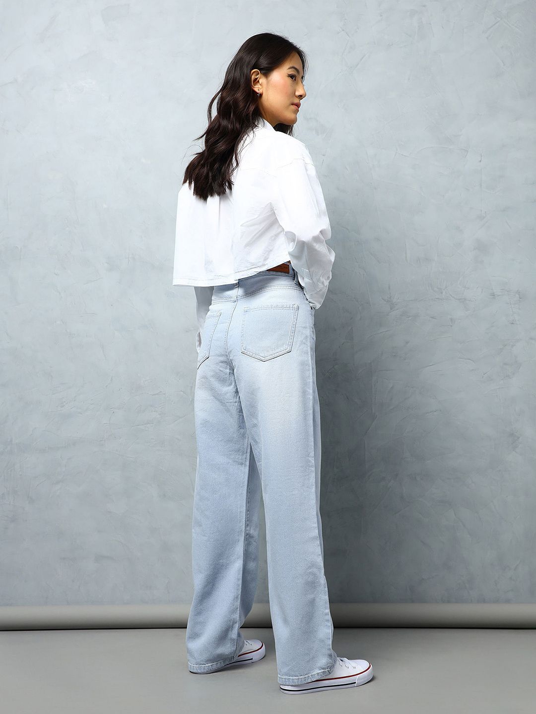 Flying Machine Women Straight Fit High-Rise Light Fade Cotton Jeans