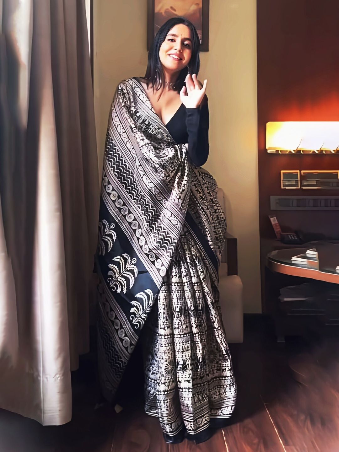 KALINI Kalamkari Printed Block Print Saree