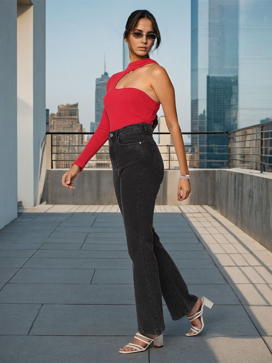 Flying Machine Women Flared High-Rise Clean Look Stretchable Jeans