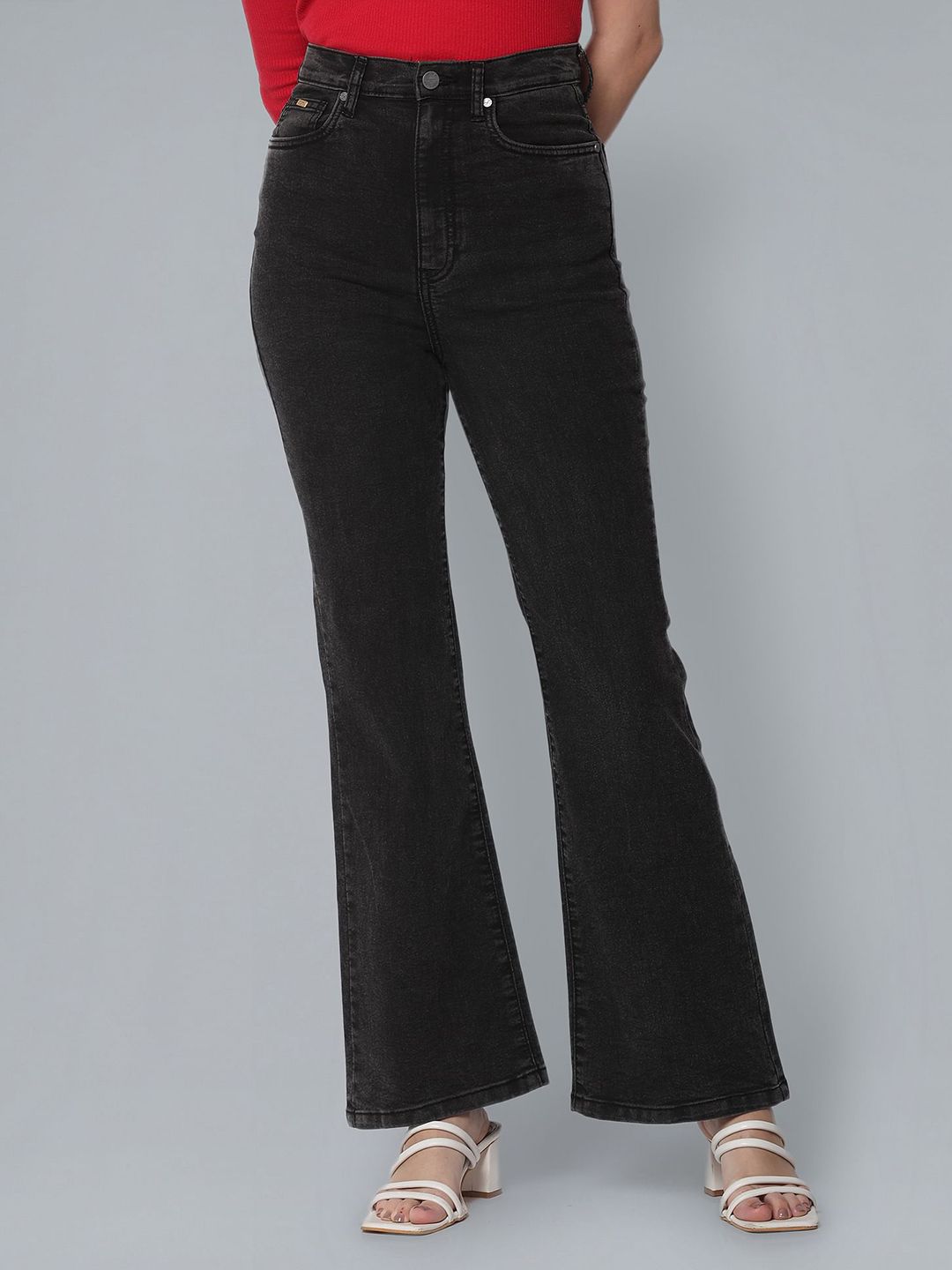 Flying Machine Women Flared High-Rise Clean Look Stretchable Jeans