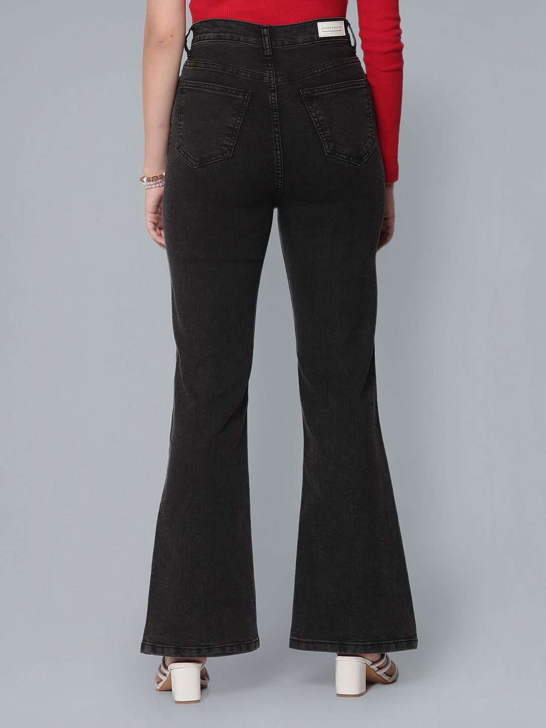 Flying Machine Women Flared High-Rise Clean Look Stretchable Jeans