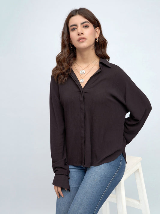 DL Woman Crepe Shirt Style Top