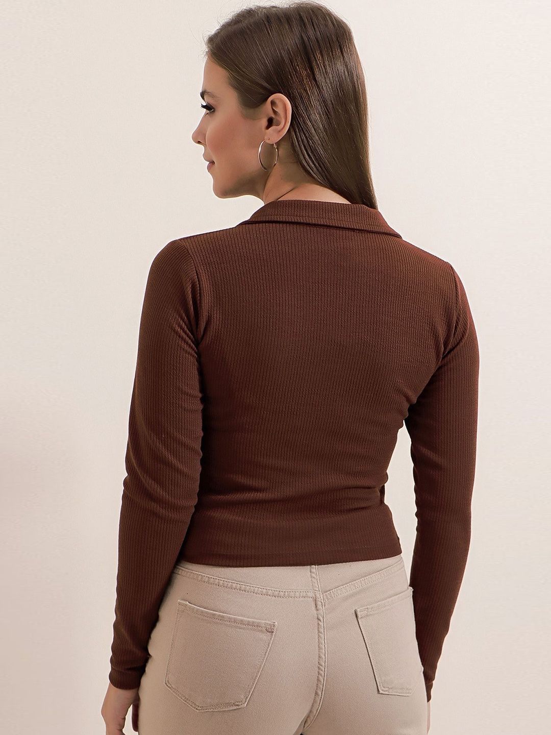 Dream Beauty Fashion Women Solid Shirt Collar Polyester Top