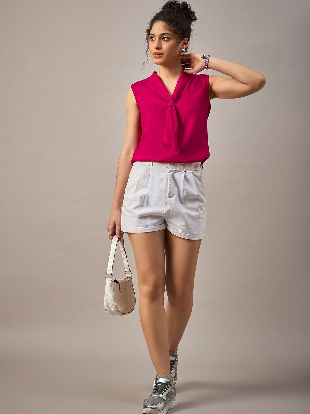 Roadster The Lifestyle Co Front Tie Sleeveless Top