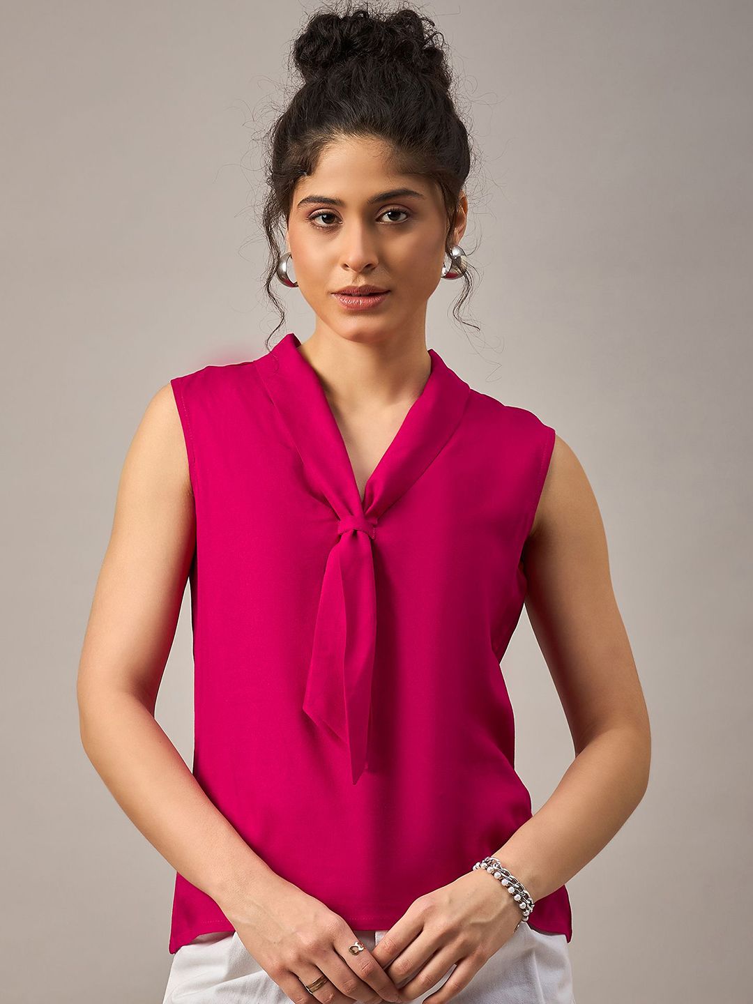 Roadster The Lifestyle Co Front Tie Sleeveless Top