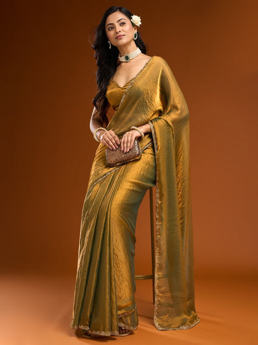 kasee Embroidered Silk Blend Ready to Wear Saree