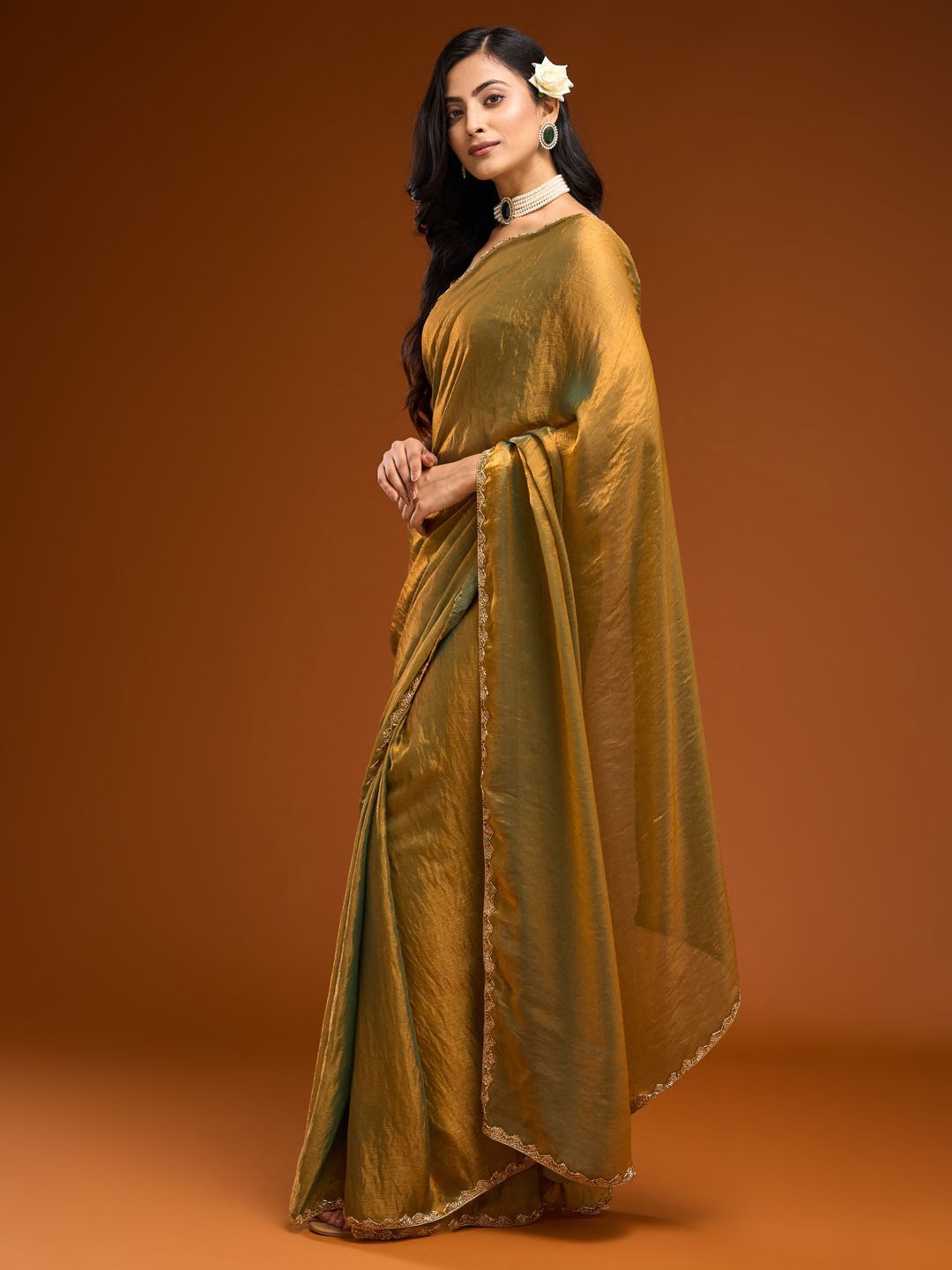 kasee Embroidered Silk Blend Ready to Wear Saree