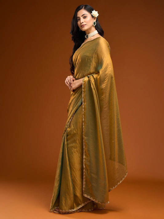 kasee Embroidered Silk Blend Ready to Wear Saree