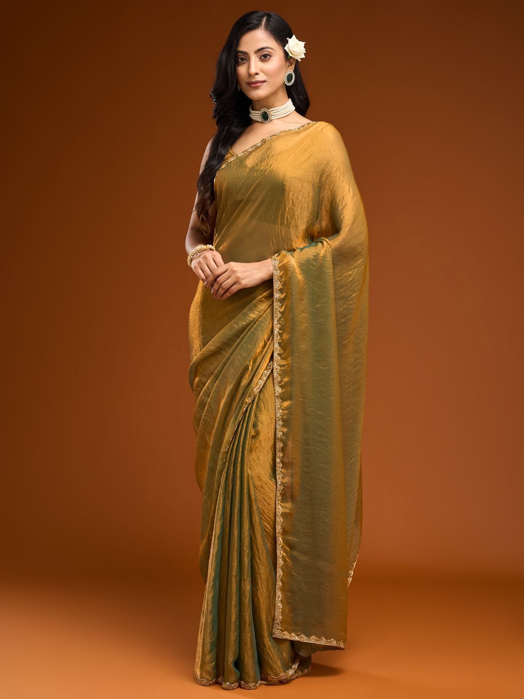 kasee Embroidered Silk Blend Ready to Wear Saree