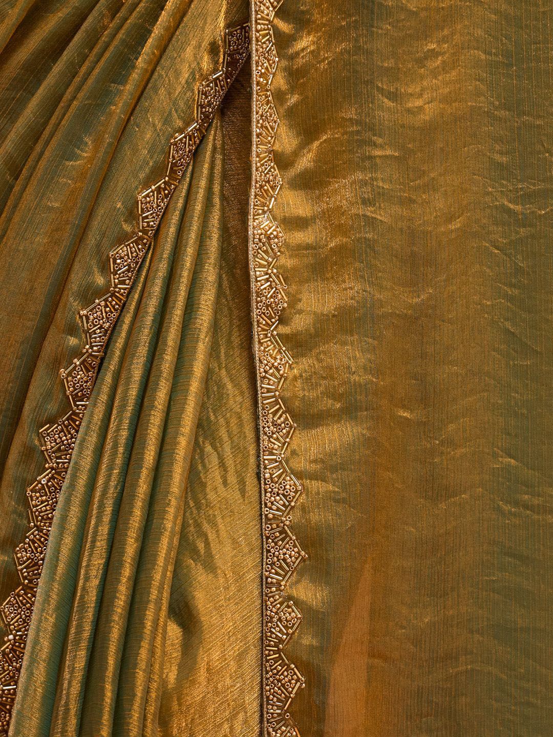 kasee Embroidered Silk Blend Ready to Wear Saree