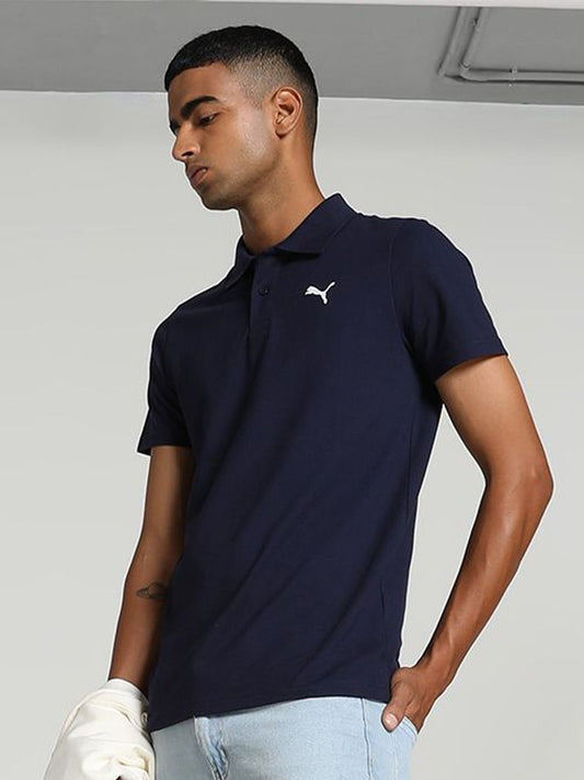 Puma Men Brand Logo Printed Slim Fit Polo Collar Cotton T-shirt