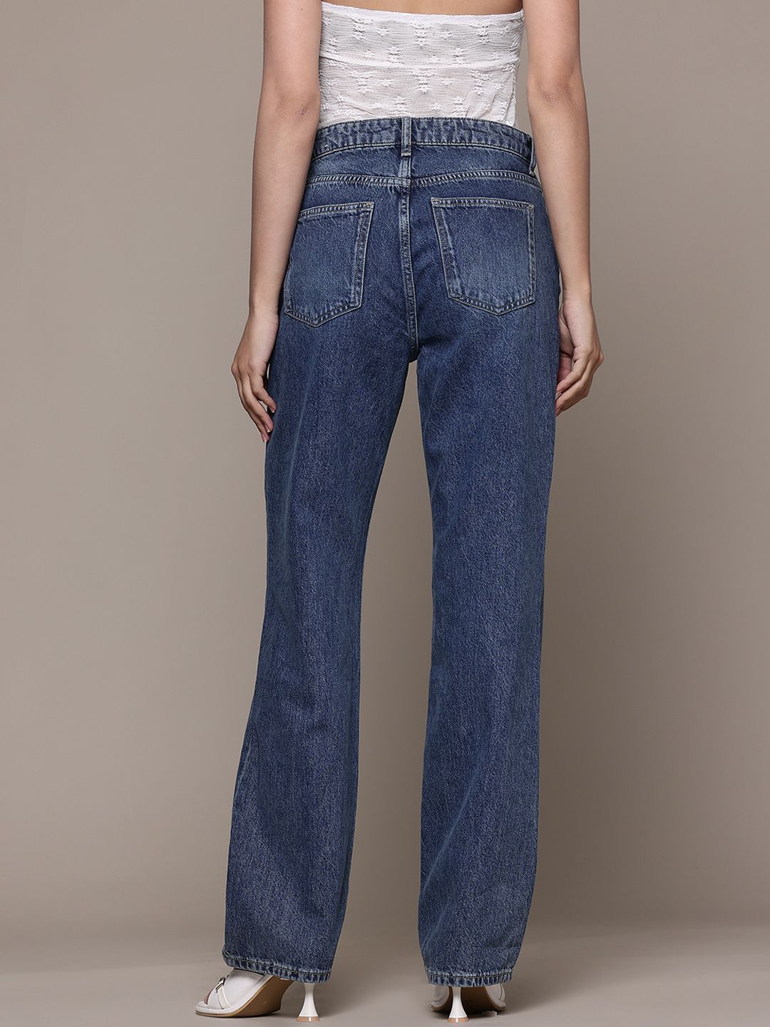 MANGO Women Pure Cotton Straight Fit Jeans