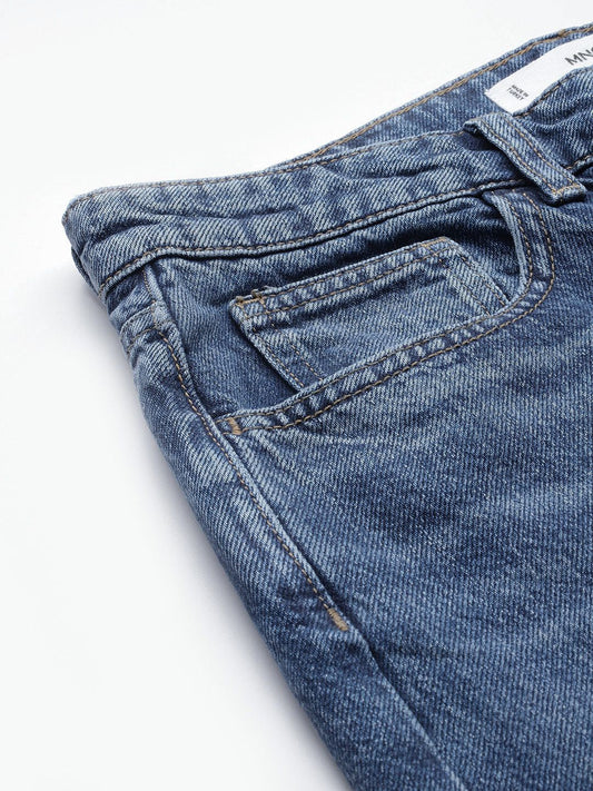 MANGO Women Pure Cotton Straight Fit Jeans