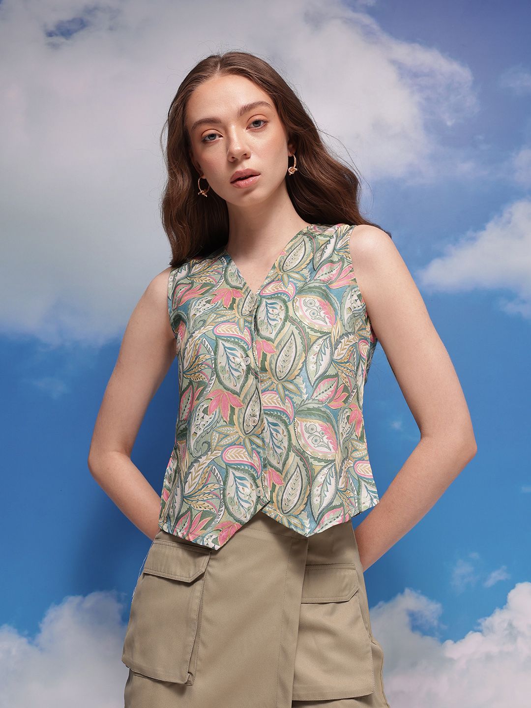 CORSICA Floral Print Top