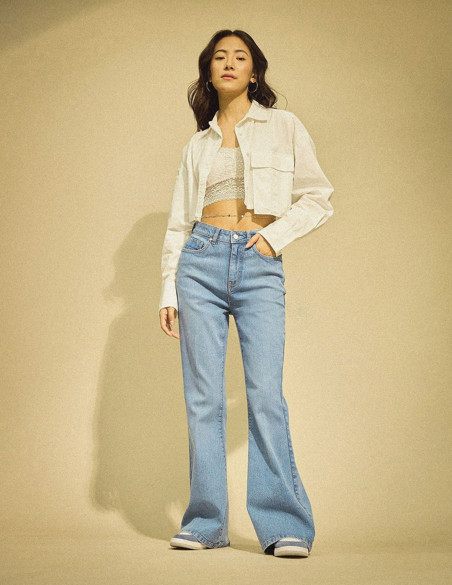 Flying Machine K-Street X High Rise Extreme Flare Crease Line Jeans