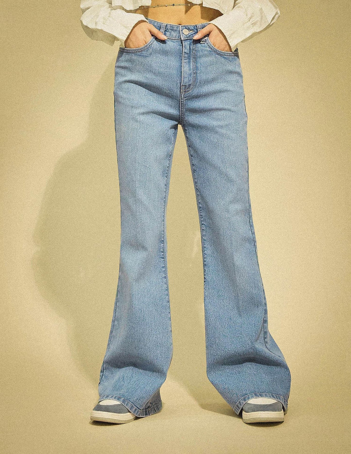 Flying Machine K-Street X High Rise Extreme Flare Crease Line Jeans