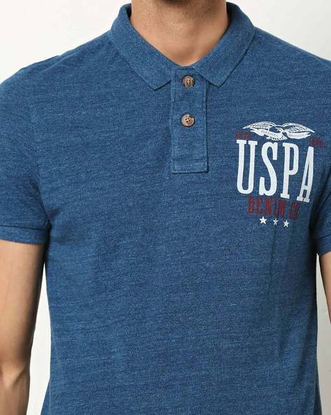 Heathered Polo T-shirt with Signature Branding