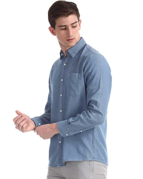 Slim Fit Chambray Shirt