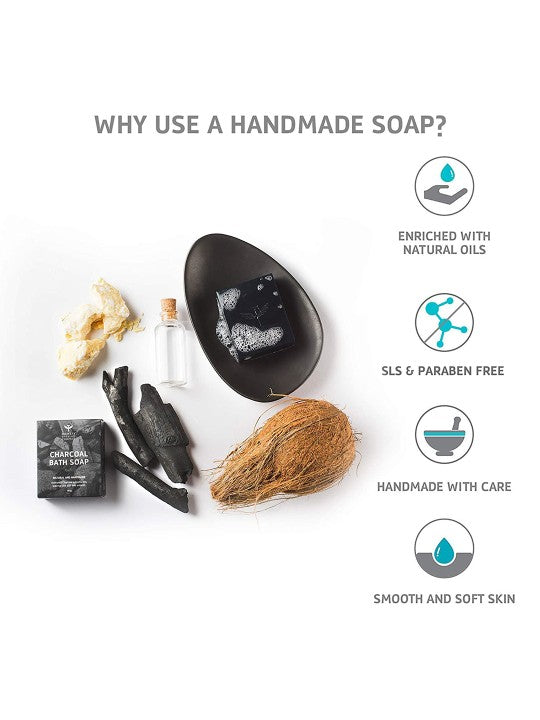 Bombay Shaving Company Set of 3 Activated Bamboo Charcoal Bath Soap 375g