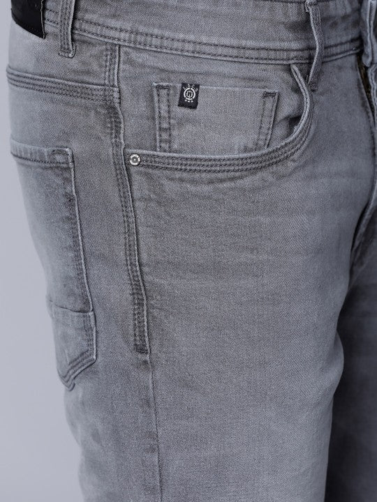 LOCOMOTIVE Men Grey Slim Fit Mid-Rise Clean Look Stretchable Jeans