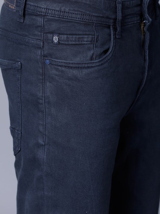 LOCOMOTIVE Men Navy Blue Slim Fit Mid-Rise Clean Look Stretchable Jeans