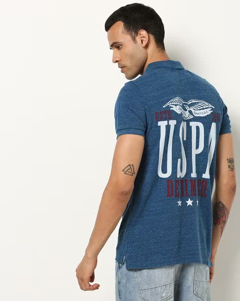 Heathered Polo T-shirt with Signature Branding