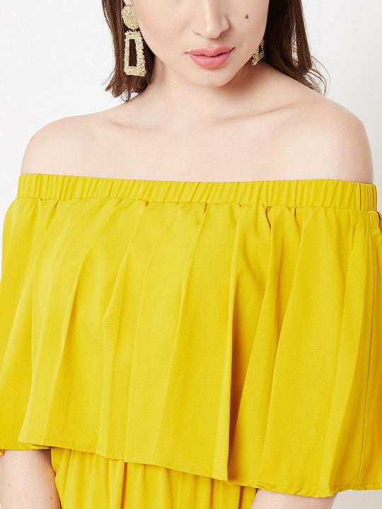 Berrylush Women Yellow Solid Maxi Dress