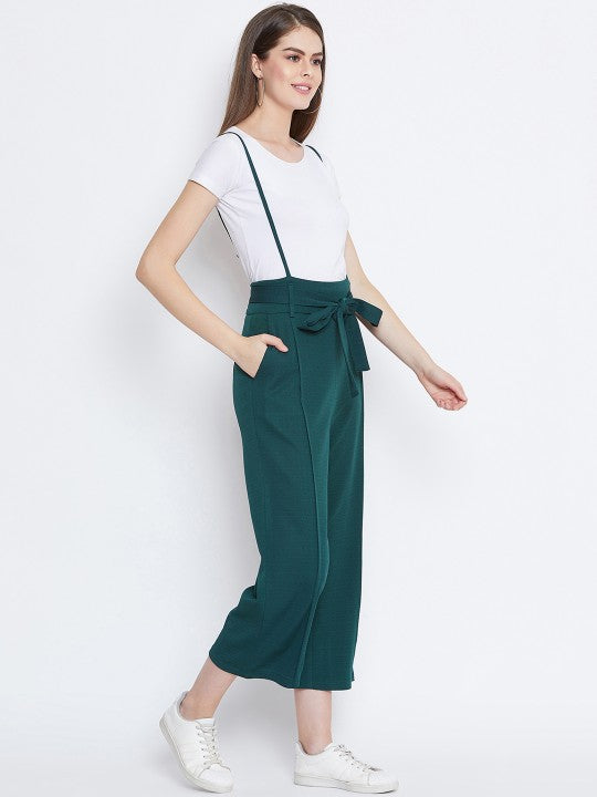 Zastraa Women Green Solid Dungaree